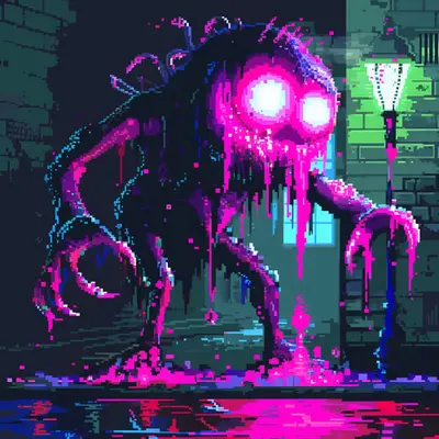 Neon Lamp Monsters on Base #24