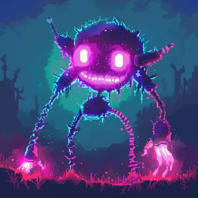 Neon Lamp Monsters on Base #25