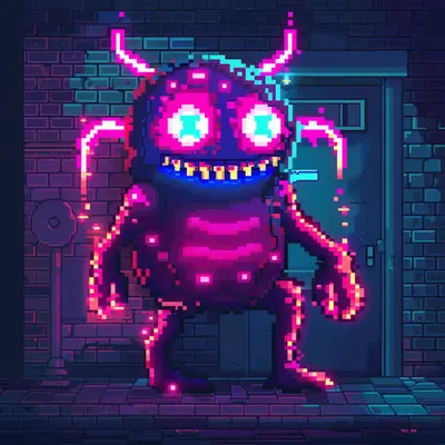 Neon Lamp Monsters on Base #28