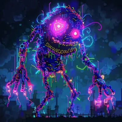 Neon Lamp Monsters on Base #30