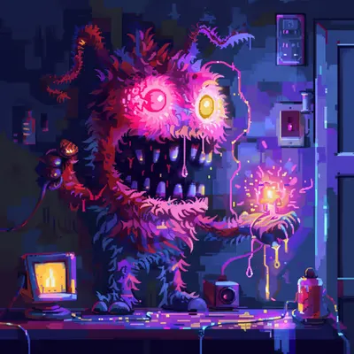 Neon Lamp Monsters on Base #31