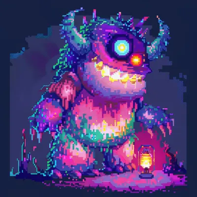Neon Lamp Monsters on Base #32
