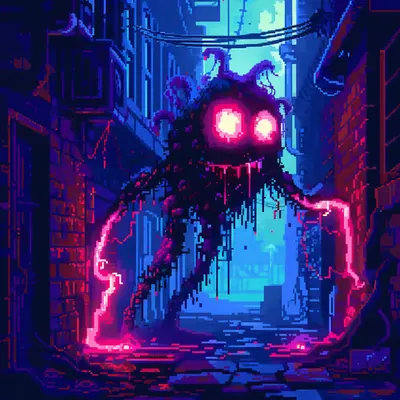Neon Lamp Monsters on Base #38