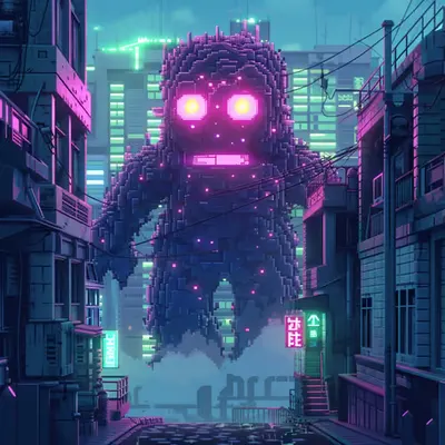 Neon Lamp Monsters on Base #39