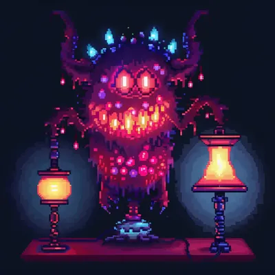 Neon Lamp Monsters on Base #7