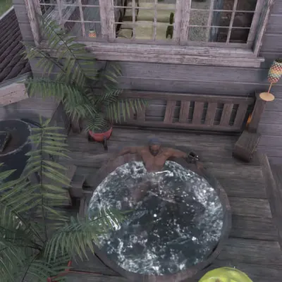 On the back porch