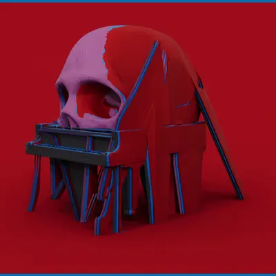Skullpture in red noise