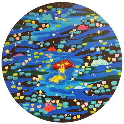 Pond Star (acrylic on canvas)