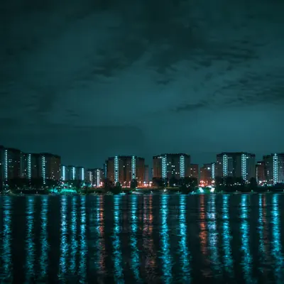 Night city lights.