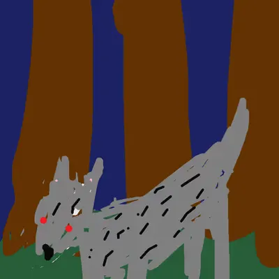 Wolf Cub in the Woods