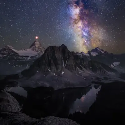 Mars, Assiniboine, and the Milky Way