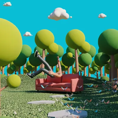 Touching grass