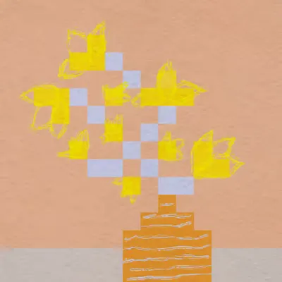 Rush Daffodil in Orange vase