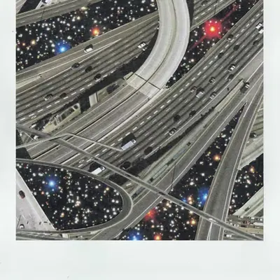 open road on polaroid
