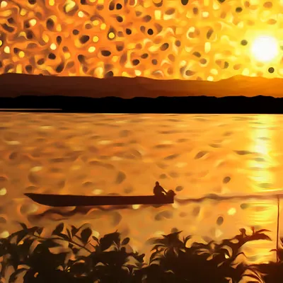 Golden sunset over the Magdalena River