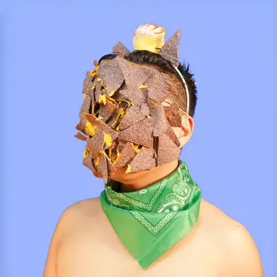foodmasku Cool Cat #1852 - Blue Chips and Cupcake
