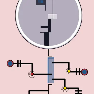 Bauhaus Faces: #043 - Limb Extension (Rare Red Background)