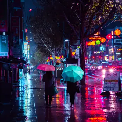 Lanterns in the Rain