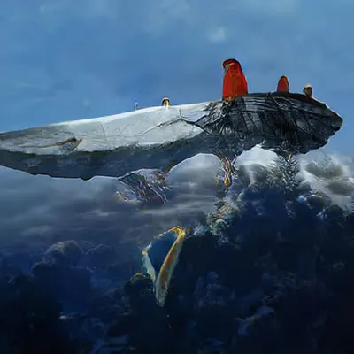 AI generated, Flying Submarine 