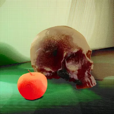 Vanitas - Skull and ripe apple