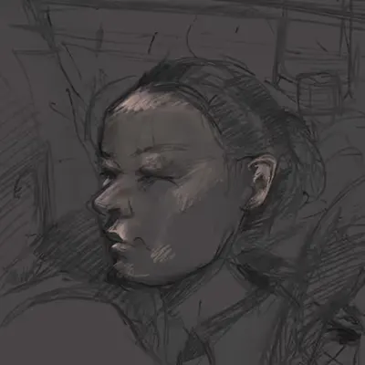 Original Sketch for Beauty in the Metro, #9 打浦桥