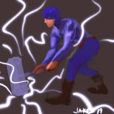 Blockchain Immortalized Capt with Hammer